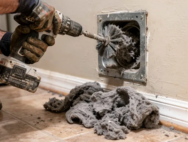 Certified Horizon West Dryer Vent Cleaning technician performing dryer vent cleaning in Horizon West