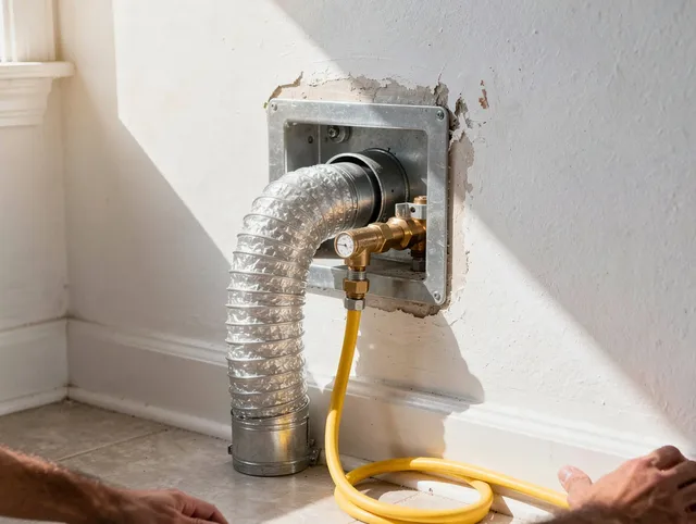Horizon West Dryer Vent Cleaning certified technician performing specialized gas dryer vent cleaning in Horizon West